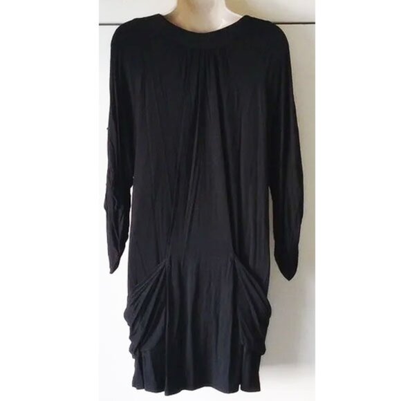 NWT Saint Tropez West Gold Grommet Tunic Swim Cover Up M Black - Picture 2 of 8